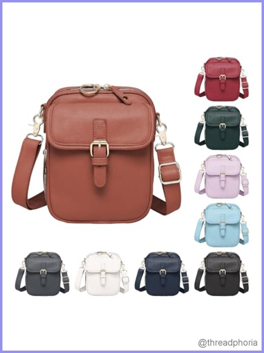 Anti-Theft Faux Leather Waterproof Crossbody Bag with Built-in Wallet